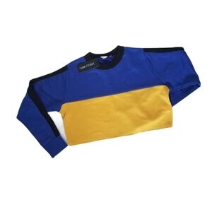 I Saw It First Cropped Color Block Sweatshirt